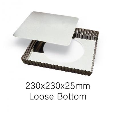 Rectangular Fluted Loose Bottom Tart Mould-230x230x25mm