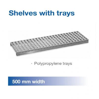 1100x500mm Shelve+Polypropylene trays