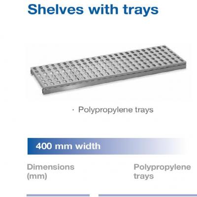 1600x400mm Shelve+Polypropylene trays