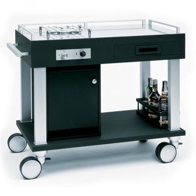 Zepe Tactus Flambé Service Trolley - Black 