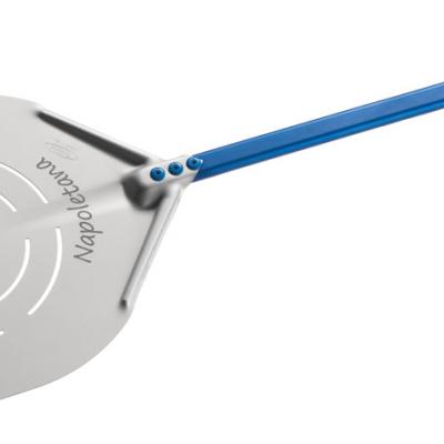 GI Metal AN-37RF Linea Napoletana Aluminium Rectangular Perforated Pizza Peel
