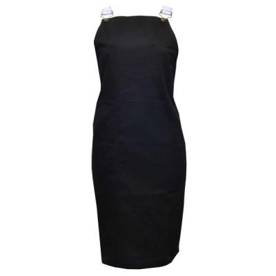 Chef Collection New Cross Back Apron Black, 100% Cotton