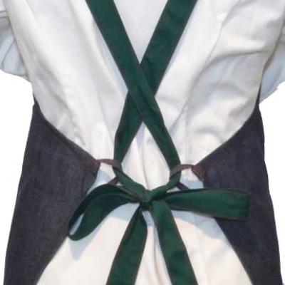 Chef Collection New Cross Back Apron, Jean Mix Cotton