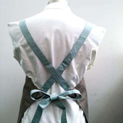 Premier Collection New Cross Back Apron, Japan Khaki Brown Stripes