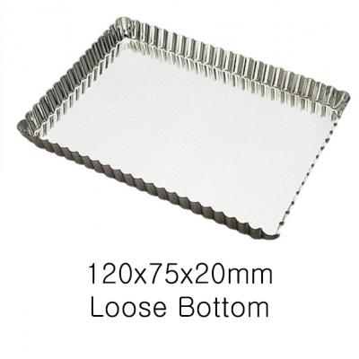 Rectangular Fluted Loose Bottom Tart Mould-120x75x20mm