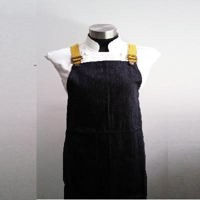 Premier Collection New Cross Back Apron, Black Jean Stripes