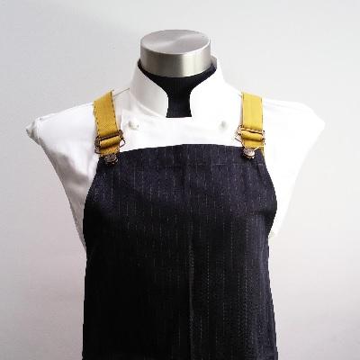 Premier Collection New Cross Back Apron, Black Jean Stripes