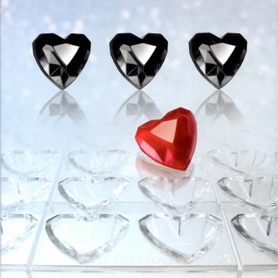 Chocolate Heart Diamond Gems Mold - 33x33x15mm - 10gr