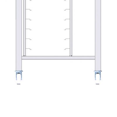 AISI 430 TABLE WITH WHEELS AND UNIVERSAL LATERAL SUPPORTS